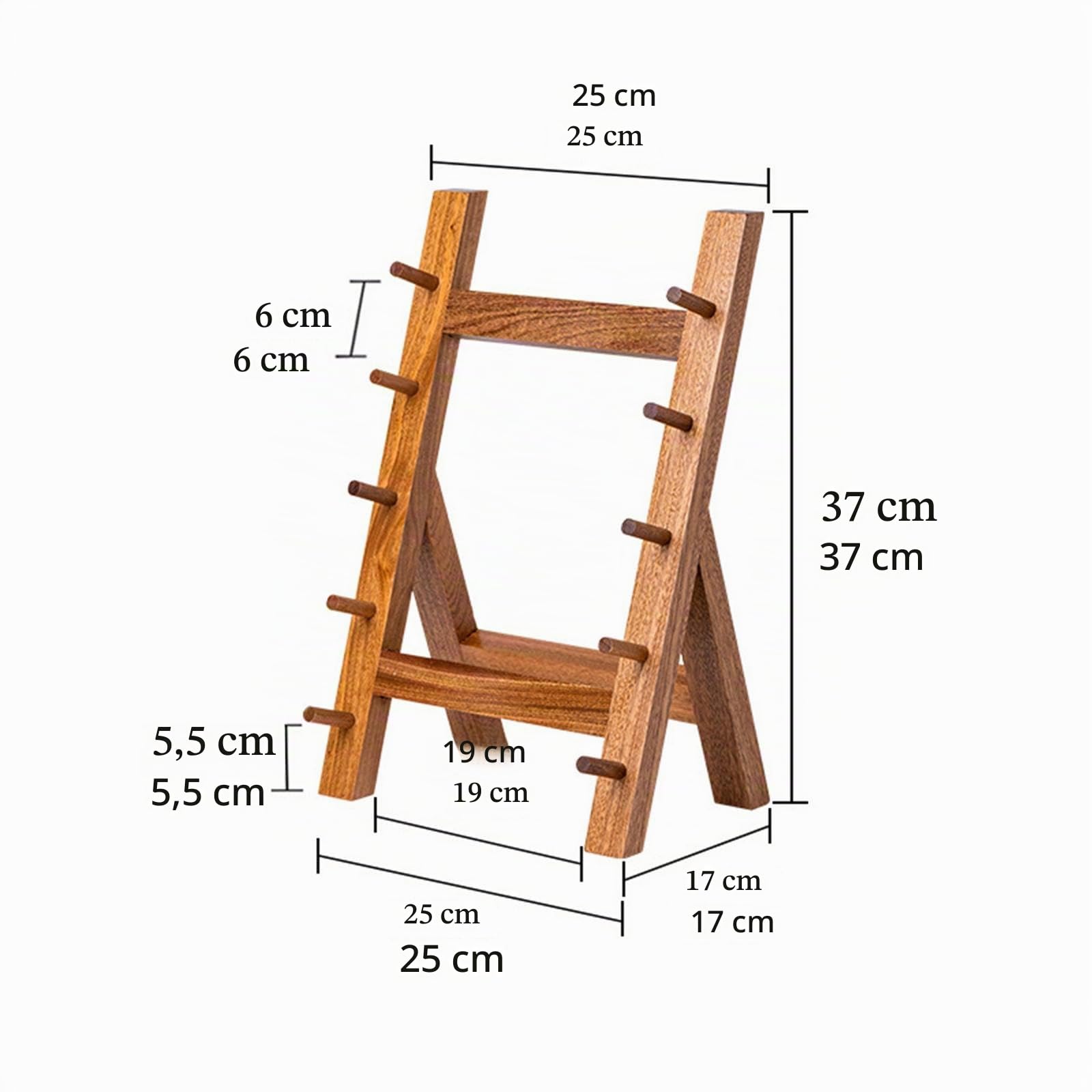 Milageto Présentoir à Couteaux En Bois de Qualité Supérieure, Marron 5 couches