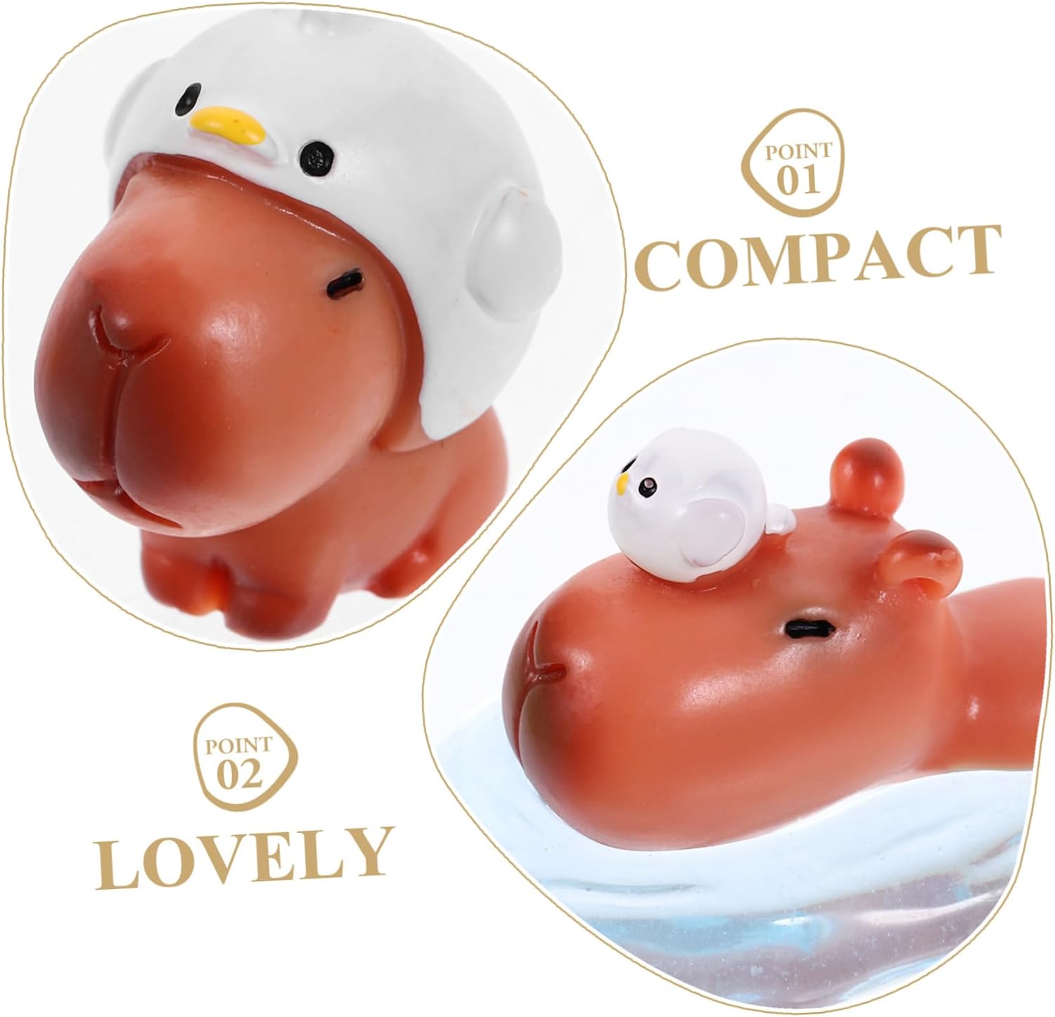 Toyvian 10Pcs Capybara Decorations Miniature Animal Figurines for Micro Landscapes Cute Desktop Ornaments Ideal Gift for Kids and Nature Lovers