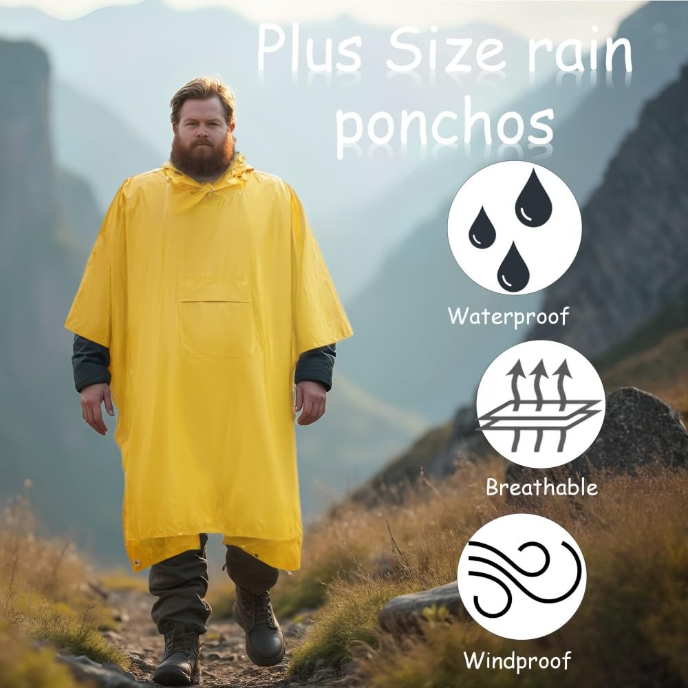 Urby Poncho antipioggia per adulti con cappuccio, poncho para lluvia, poncho tattico adulto per campeggio, escursionismo, viaggi, attività all'aperto