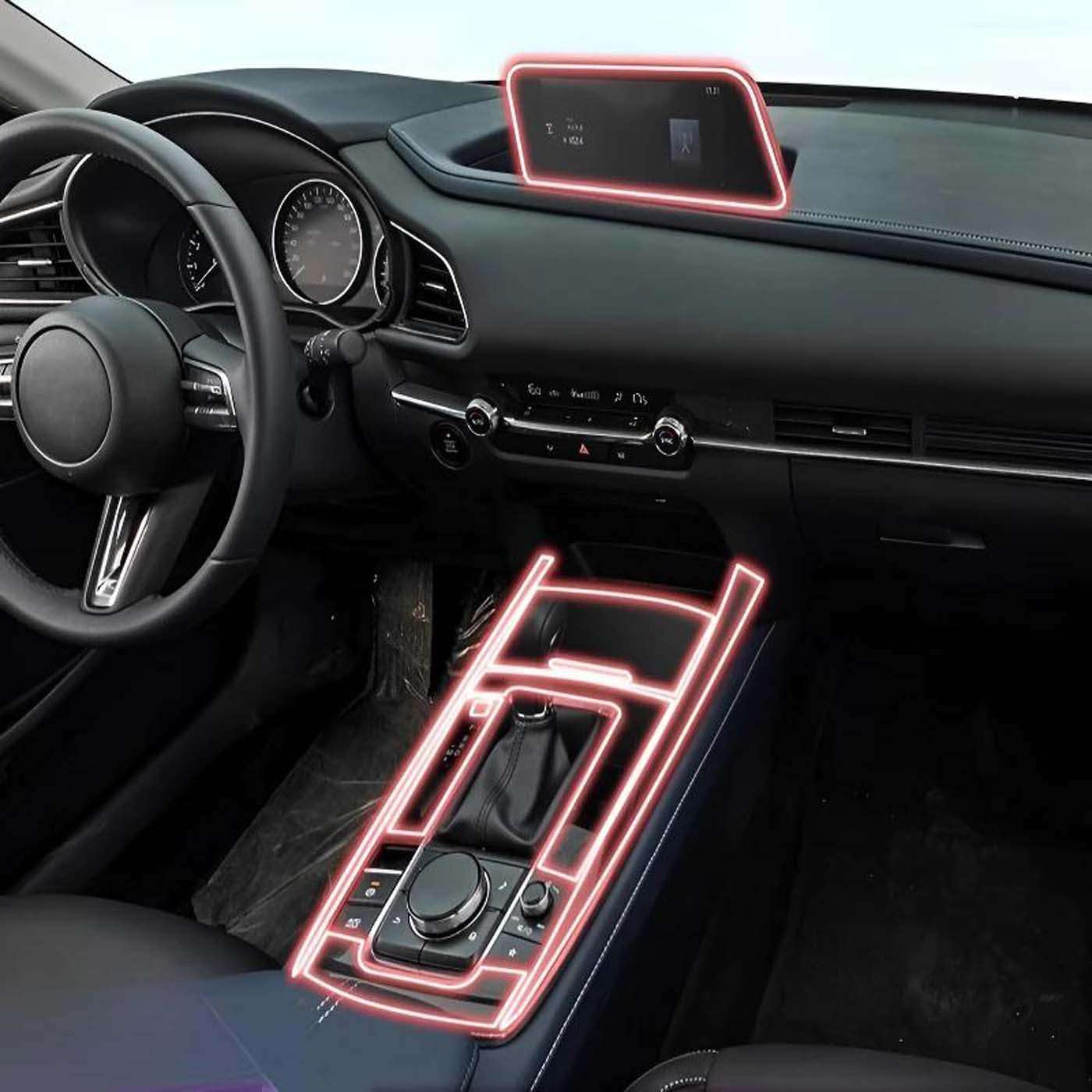 Dashboard Multimedia Navigation Transparent Protection, for Mazda CX-30 2020-2025 Film Anti-Scratch