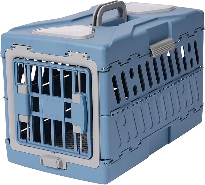 Purism Collapsible HardSided Dog Crate, 2Door Portable
