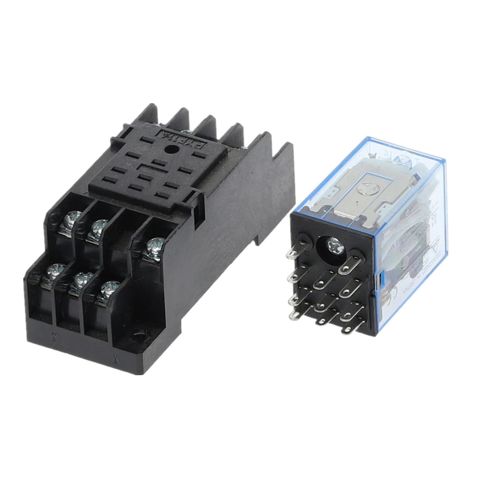 GJZIFGFWQ 1set MY3 HH53P MY3NJ Micro Mini Coil Power Relay 11pin 3NO 3NC LED Lamp 5A AC 110V 220V with Socket 12V 24V(AC 110V)
