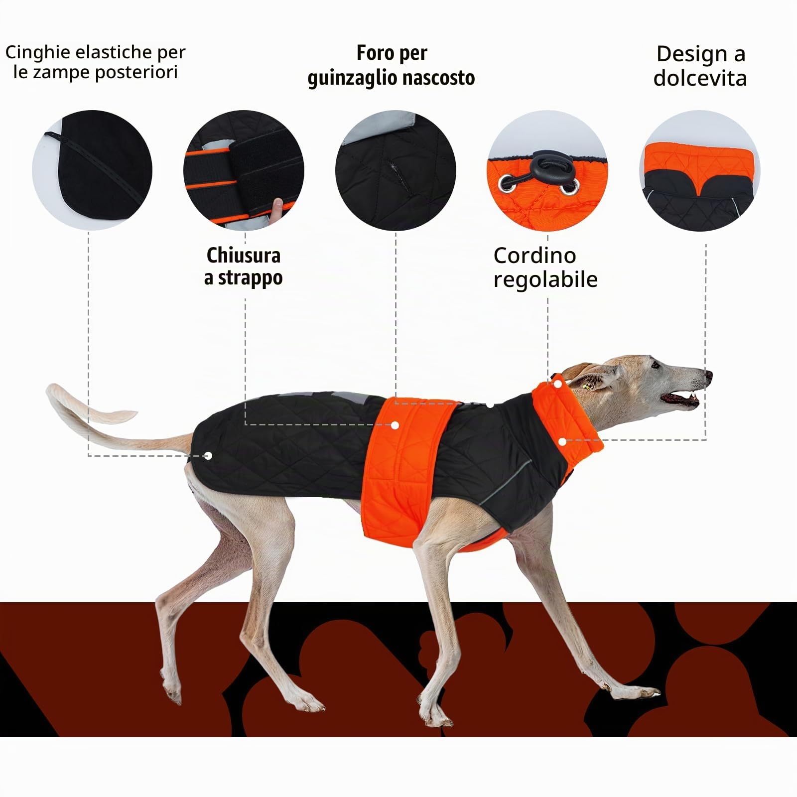 Cappotto Lurchers Invernale, Giacca Impermeabile Levrieri Giacca Calda Cani Piumino Cani Cappottino Imbottito Cani