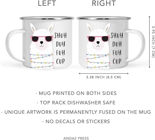 Vista 26 de Andaz Press Taza de café de acero inoxidable con temática de alpaca de llama de 11 onzas, regalo de broma, colorido bohemio con gráficos de llama