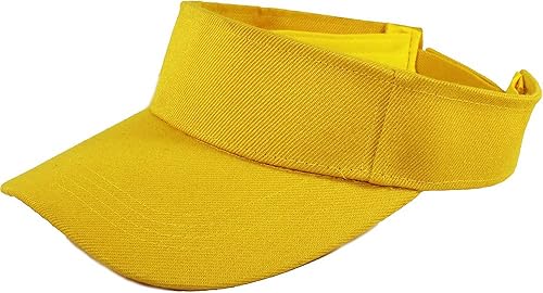 Hombres Mujeres Plain Sun Visor OSFM Ajustable Deportes al aire libre (Amarillo), Amarillo