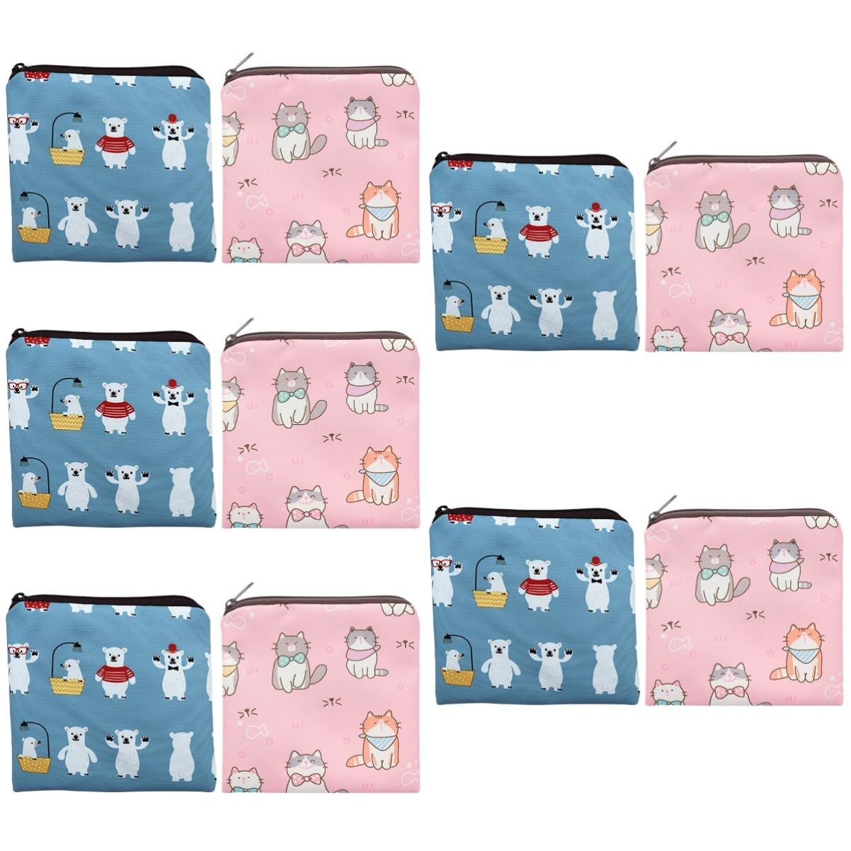 ABOOFAN 10pièces Pouches De Rangement Réutilisables Pour Serviettes Hygiéniques Et Coussinets Allaitement Pochette Étanche Et Portable Pour Filles Et Femmes Design Cute Ours Polaire