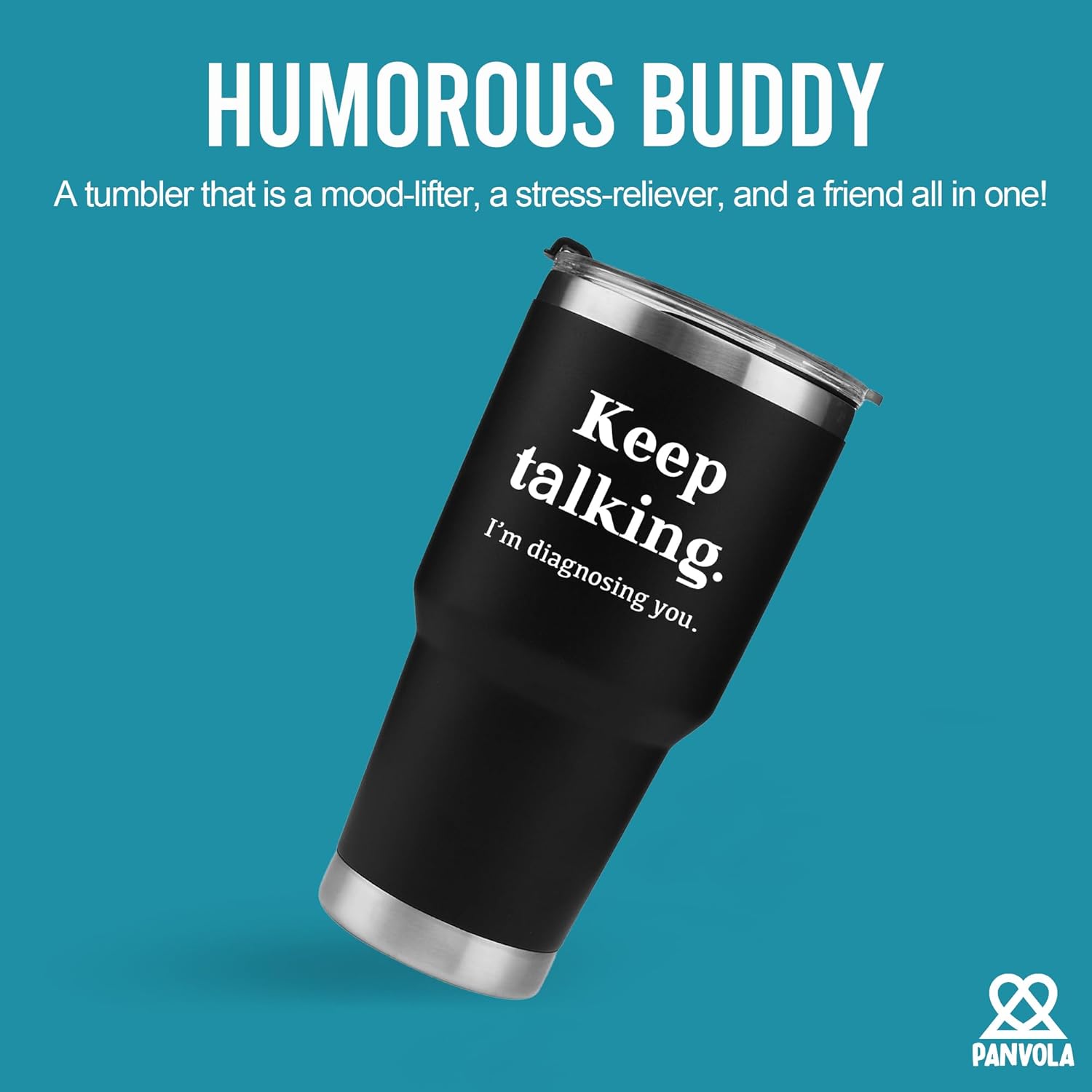 Keep Talking I'm Diagnosing You Counsellor Vacuum Insulated Tumbler Psychologist Psychology Doctor Dr Therapist Psychiatrist Funny Travel Mug With Stainless Steel Straw and Removable Lid (30 oz) - Image 2