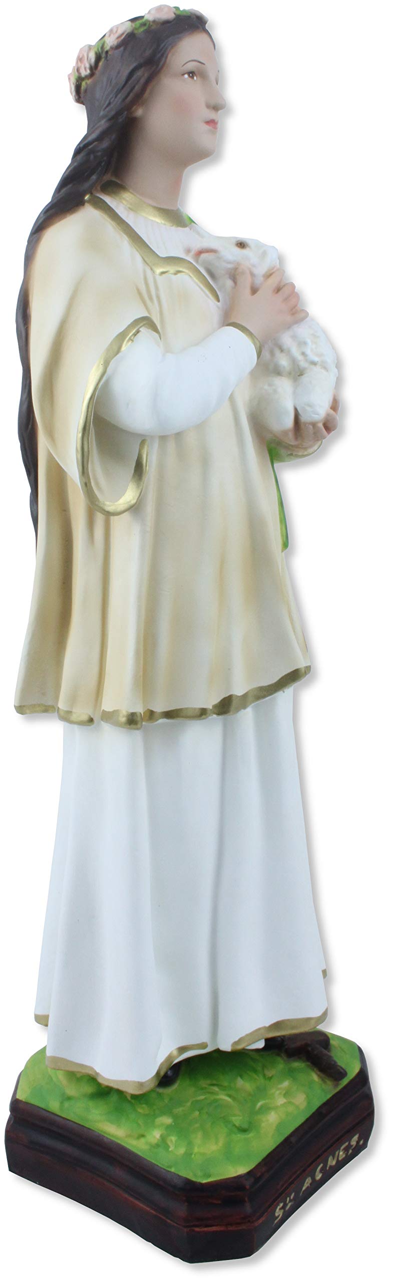 Statue Saint'Agnese en résine vide. Hauteur : 40 cm. Peint à la main.