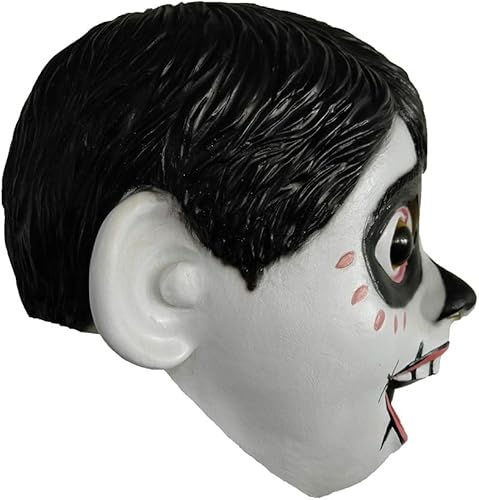 Miniatura 4 de Máscara de látex de Miguel de la película Coco, disfraz de Halloween, accesorios para fiesta de Halloween, color blanco, Blanco