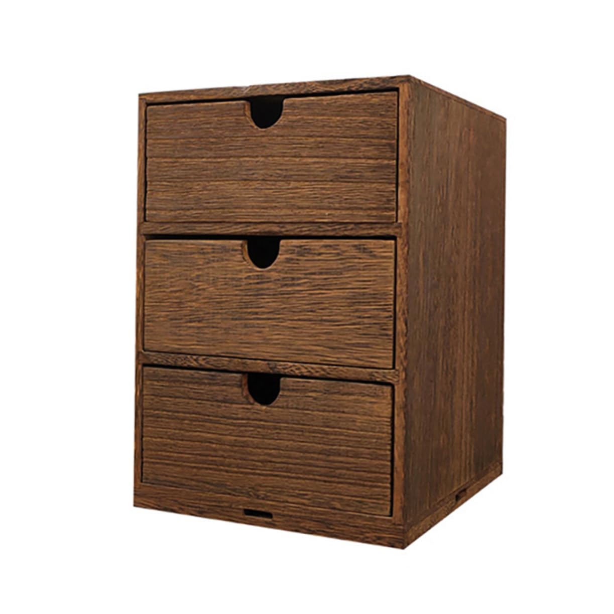 Boîte de rangement en bois marron avec 3 tiroirs – Bureau coulissant pour solutions de rangement à domicile et bureau, étagère élégante et fonctionnelle pour un espace de travail sans encombrement
