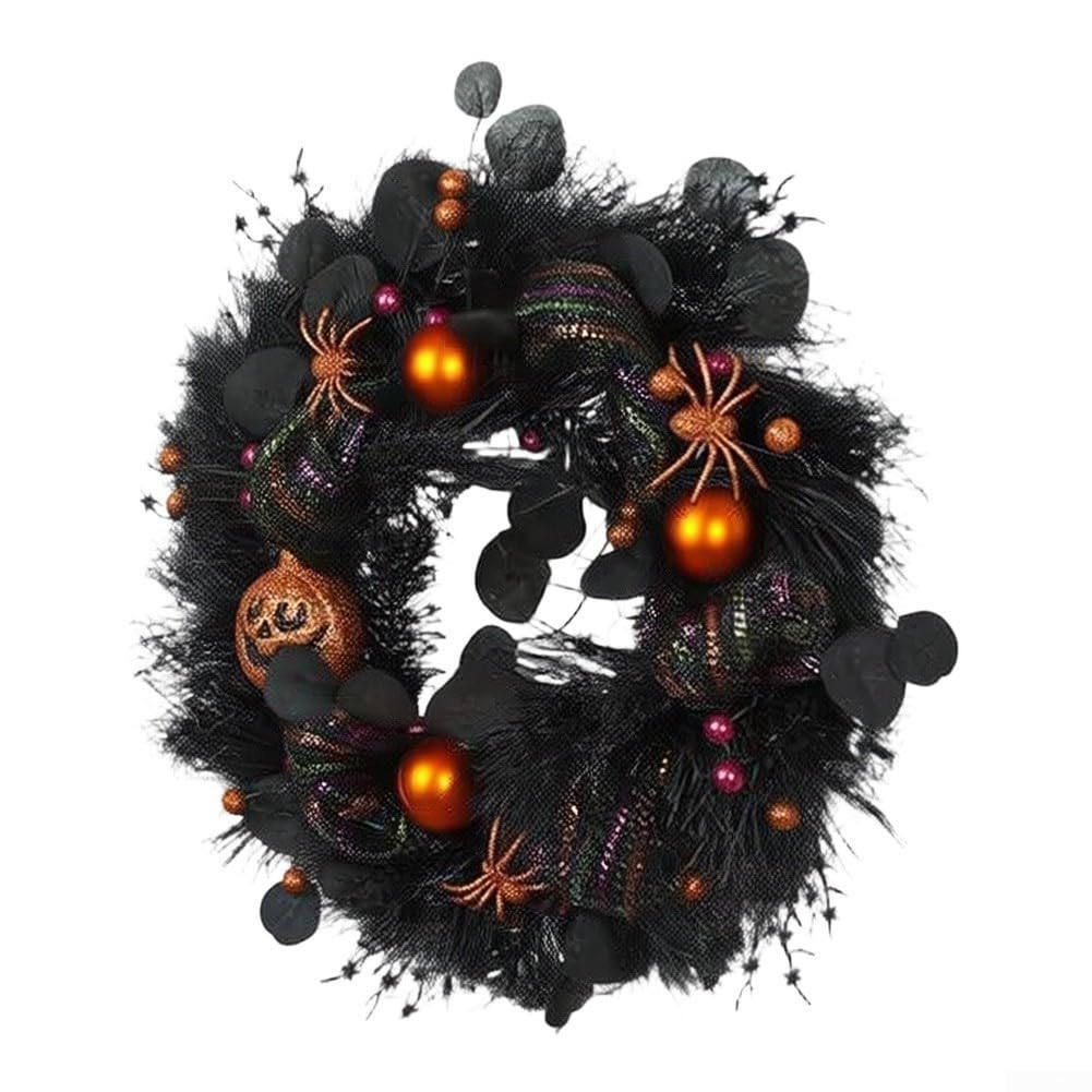 Ghirlanda Halloween Nera 50cm con Zucca(50CM)