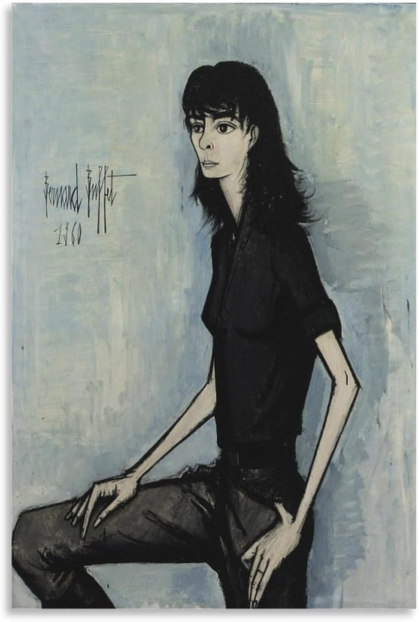 Rikin Liuff Anabel by Bernard Buffet Canvas Poster Wall Art 40x60cm Frameless