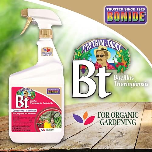 Bonide Captain Jack's Insecticidal Super Soap, 32 oz Ready-to-Use Spray for Organic Gardening and Outdoor Plants & 8066 BT Thuricide Spray, 1-Qt. - Quantity 1