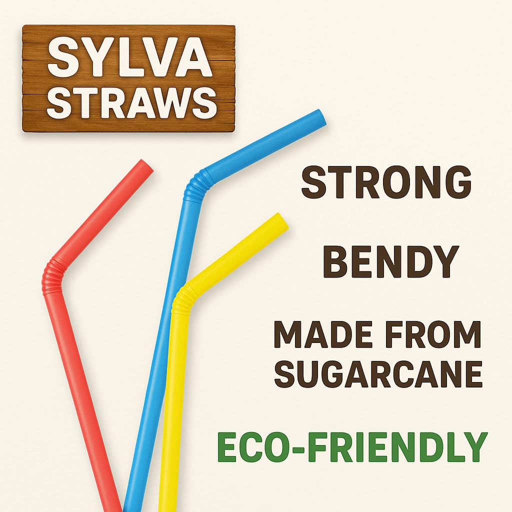 Sugarcane Straws, Flexible Drinking Straws for Smoothies Milkshakes, Juice, Parties, Kids, Travel, Home, Bars, Events (50 - Image 3