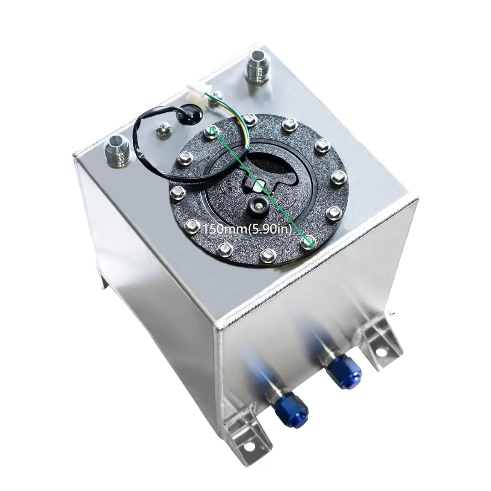 Serbatoio Compensazione Celle Sovratensione Carburante Universale In Alluminio 2,5 10 15 20 Galloni 10/20/40/60/80 Litri Con Tappo Sensore Schiuma All'interno Argento(2.5 Gallon-10L)