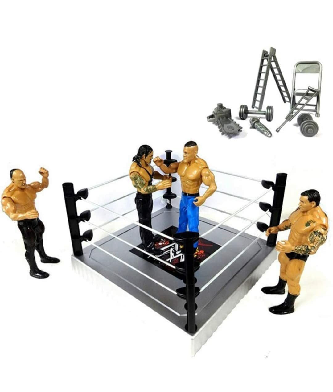 Action Figures Models With Weapons Ring Ultimate Warrior Power Set, Multicolor
