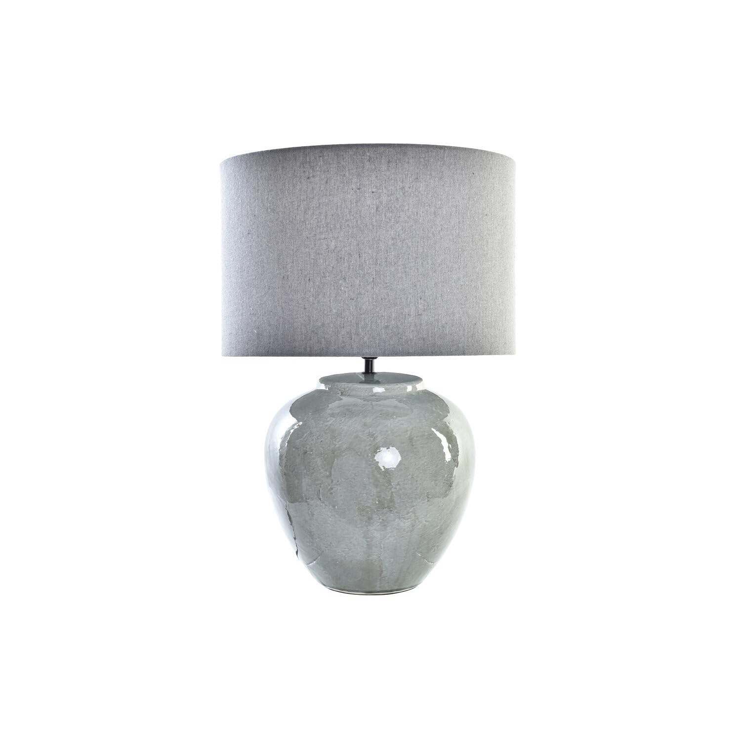 AlexandreHouse LAMPARA SOBREMESA CERAMICA LIENZO 42X42X60 GRIS