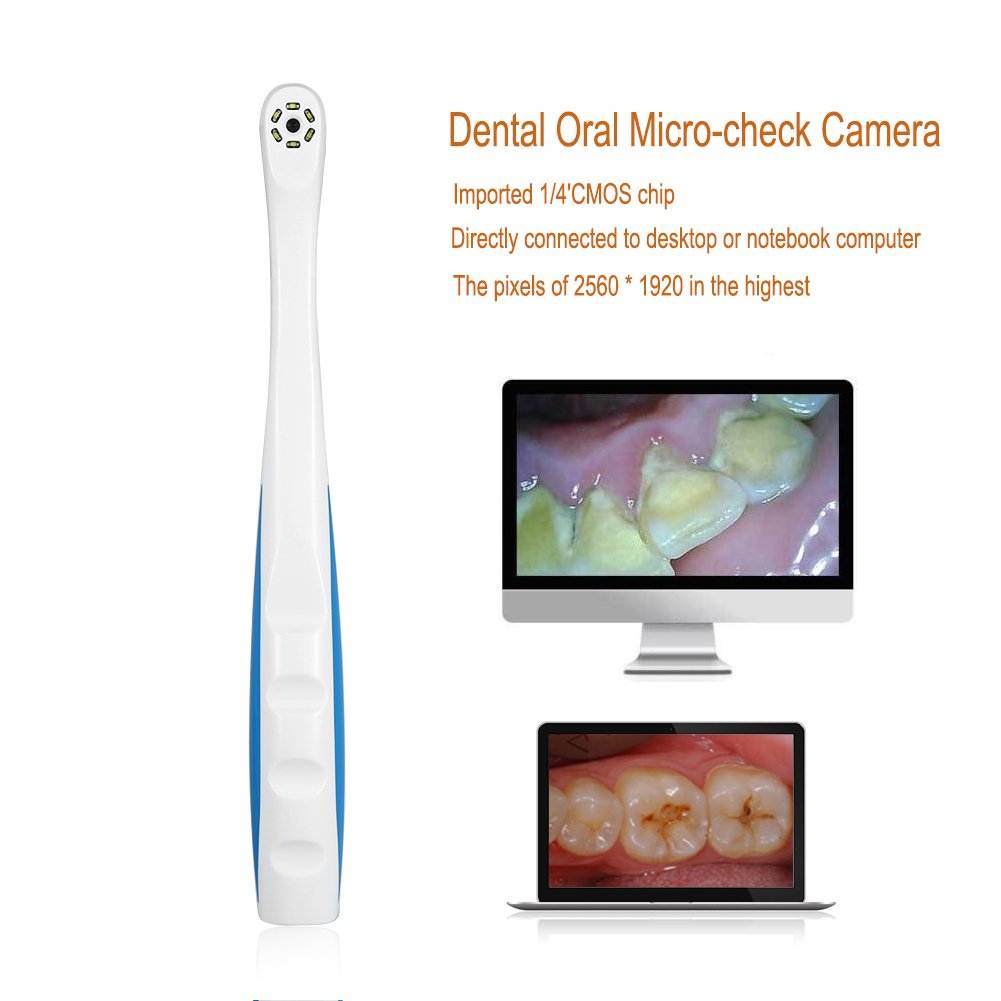 Cámara intraoral oral USB 2.0 6pcs LED Imagen digital clara Pixeles del endoscopio 2560 * 1920 Endoscopio intraoral portátil