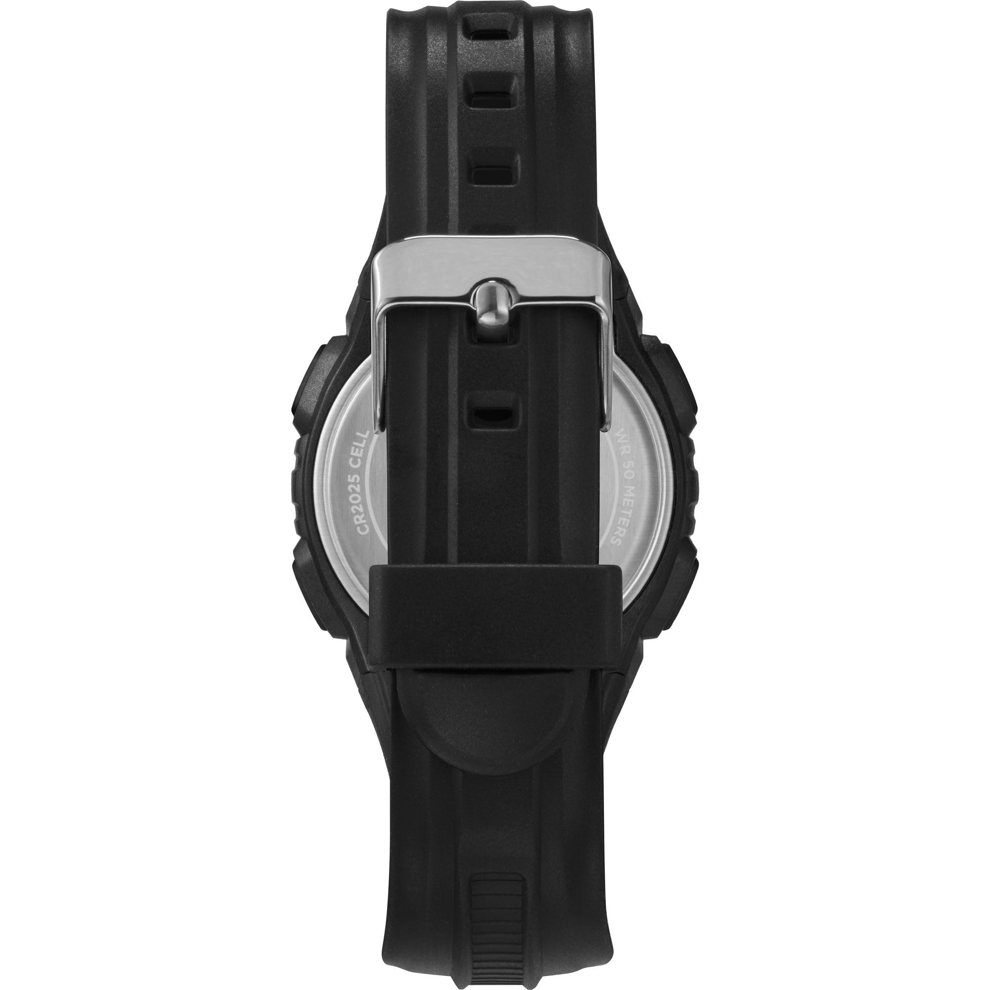 Timex Sport - Reloj de 43 mm para Hombre, Correa de Resina Negra, Esfera Digital, Caja Negra TW5M61700