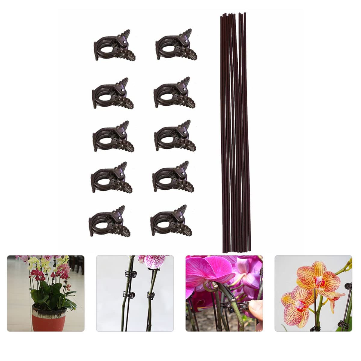 TOYANDONA 2 Sätze Pflanzenfixierungsclips Und Halterungen Für Gartenpflanzen Wetterfeste Klammern Für Kletterpflanzen Gemüse Und Blumen Zur Unterstützung Pflanzenwachstums 20 Stück * 2
