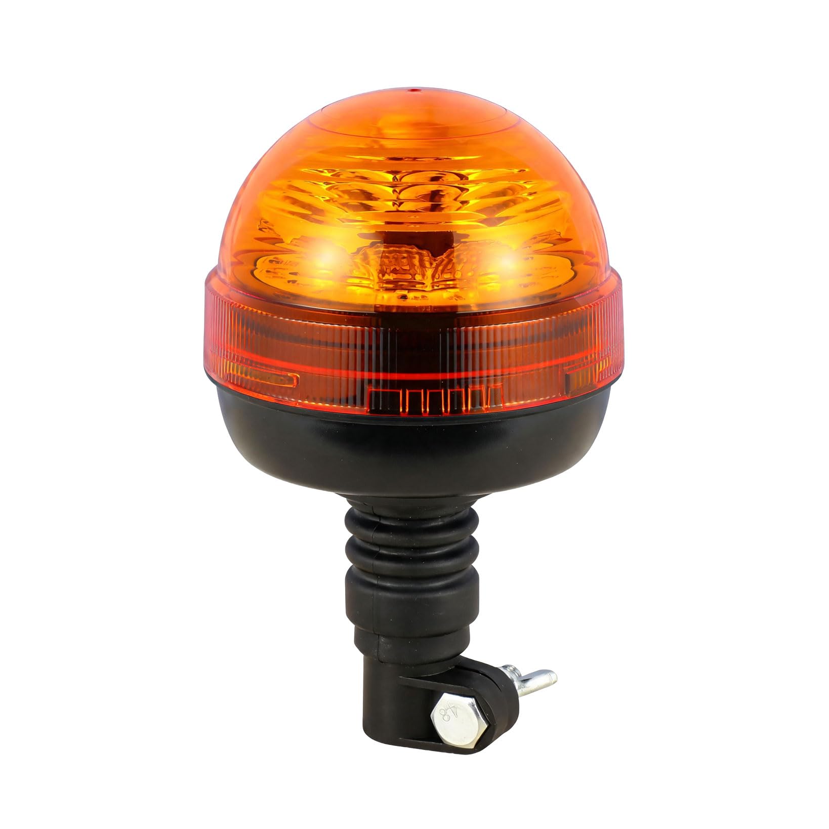 LED Rundumleuchte 12V 24V mit DIN-Stecker – Drehlicht Orange für Traktor, Auto, LKW – ECE R65 R10 Straßenzulassung, IP67, 3 Blitzmuster, Rundumlicht Warnleuchte