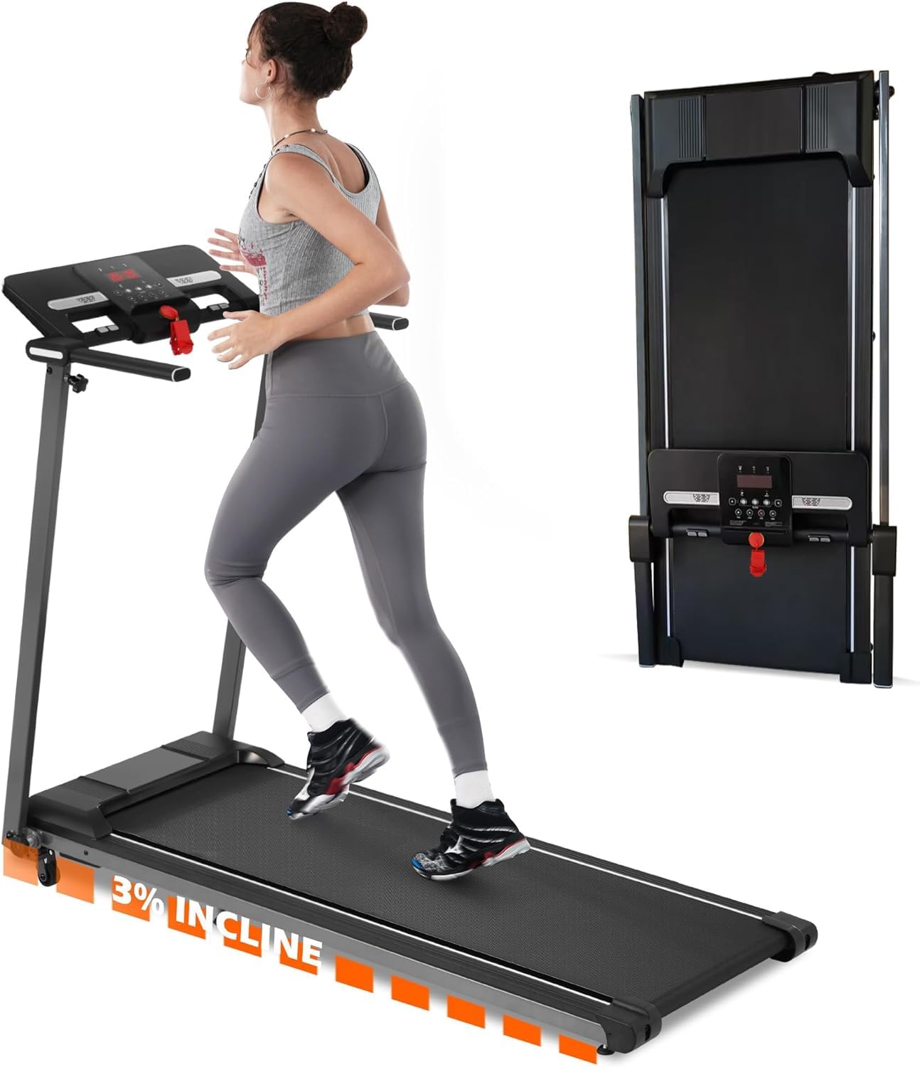 Sponsored Ad - Merax Treadmills for Home, 3.0HP Foldable Treadmill with 15% Incline, Small Space Portable Running Walking Machine, 300 Lbs Capacity Walking pad Treadmill with Bluetooth & Pulse Monitor,LED Display