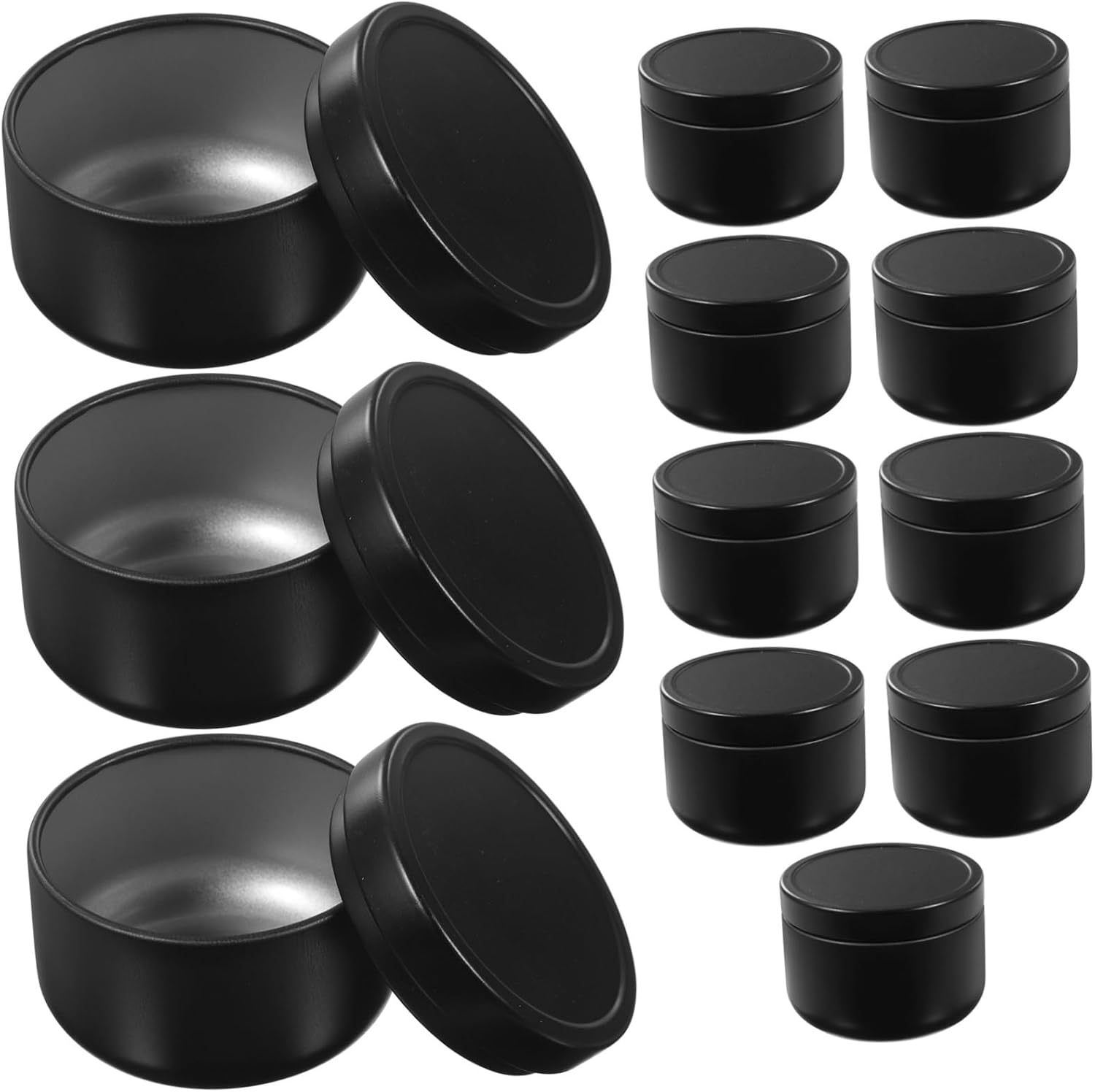 NUOBESTY 12pcs Candle Making Jars DIY Candle Containers Craft Holder Airtight Tinplate Cans for DIY Projects