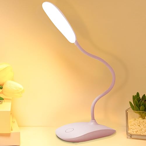 Miniatura 12 de Lámpara de escritorio alimentada por batería TNNOP, lámparas portátiles recargables con 3 modos de color y control táctil de atenuación continua,