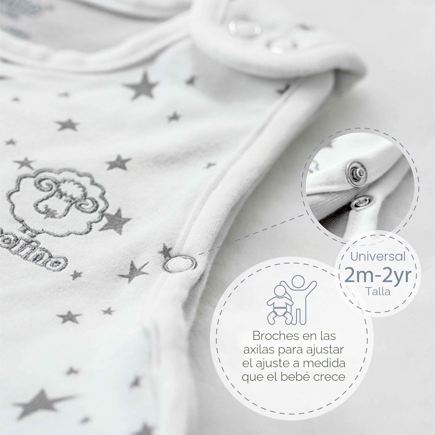 Woolino Saco de Dormir 4 Estaciones - Lo último en lana merina Saco de dormir - Saco de Dormir con Cremallera Ajustable en Dos Direcciones de Tamaño Universal para Bebé (2-24 Meses)