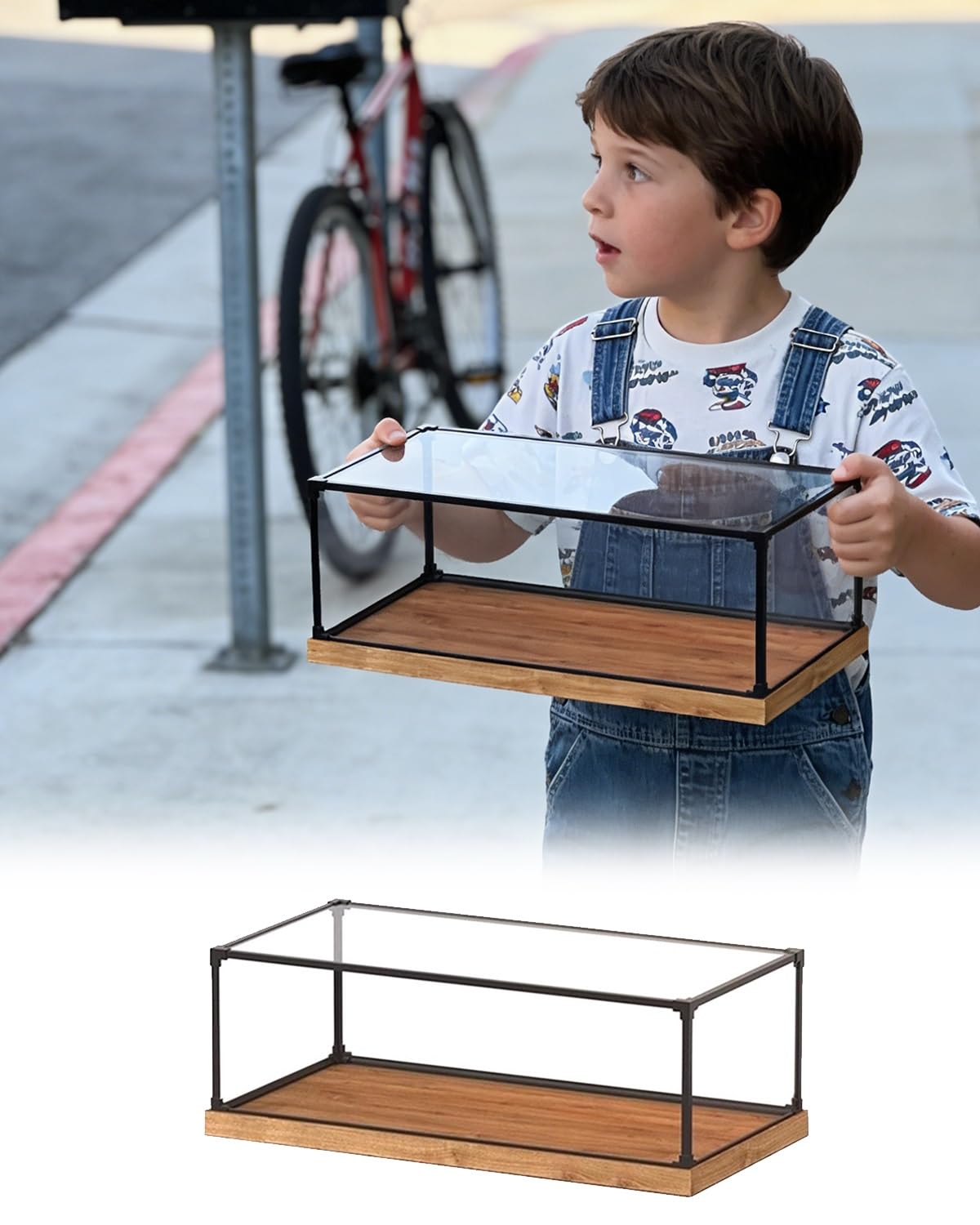 Urna Metacrilato Vitrina de Acrílico Apilable para Figuras, Protectores Exhibición para Libros, Alimentos, y Juguetes en Versión Clara, Ancha Baja(80x70x80 cm/32x28x32 in)