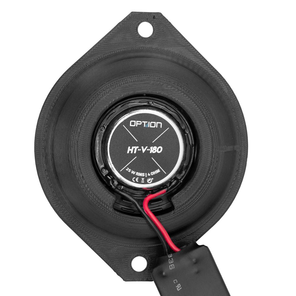Option Altavoces compatibles con VW Caddy tipo 2K (3ª generación), año de fabricación 2003 – 2015 (frontal), altavoz frontal Plug & Play – 180 cm, 125 WRMS, 3 ohmios con tweeter de tejido de 25 mm