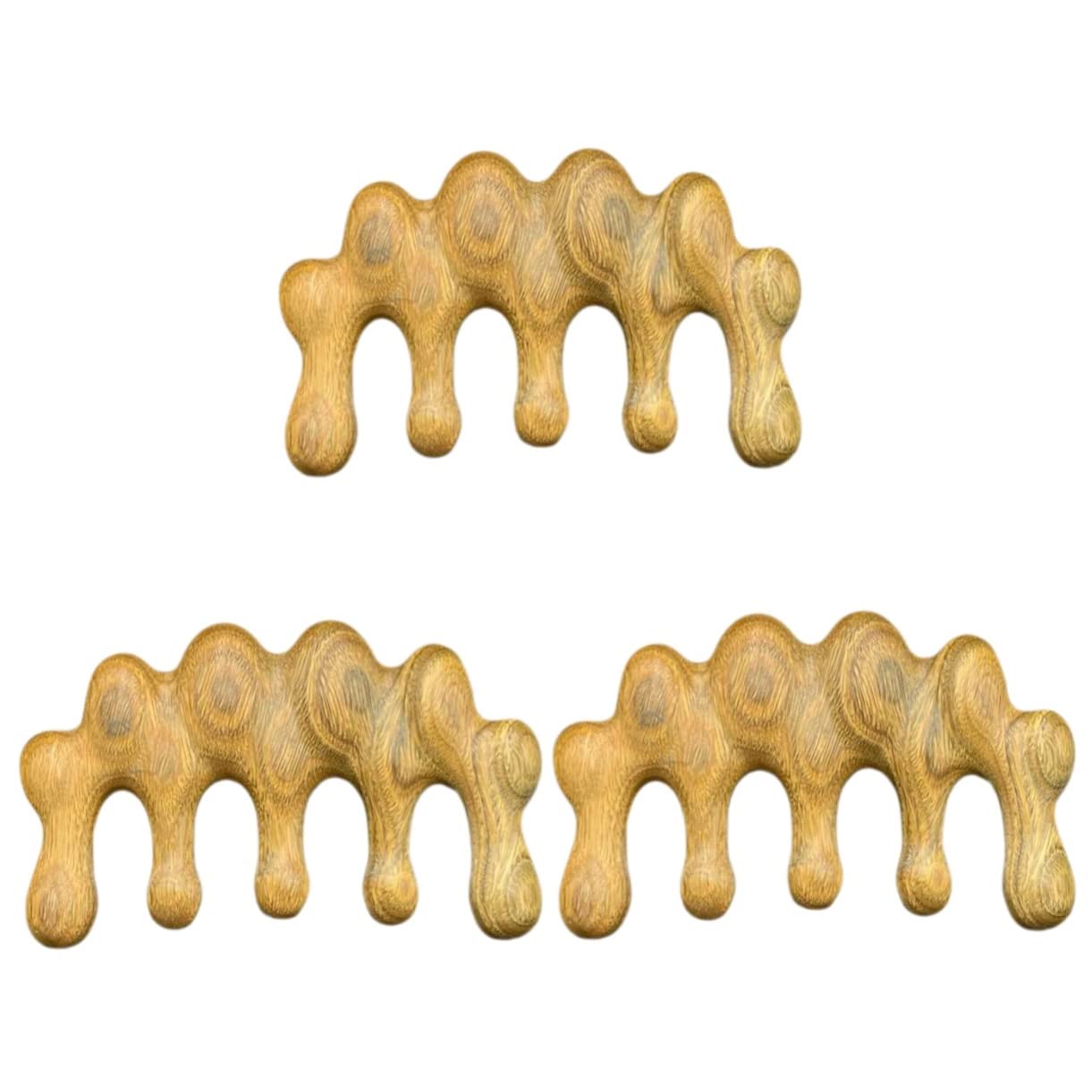 FRCOLOR 3pezzi Pettine Massaggiatore Antistatico Per Capelluto Strumento Gua Sha Di Sandalo Per Massaggi Rilassanti e Dei Design Unico e Versatile Per Tutti Tipi Di