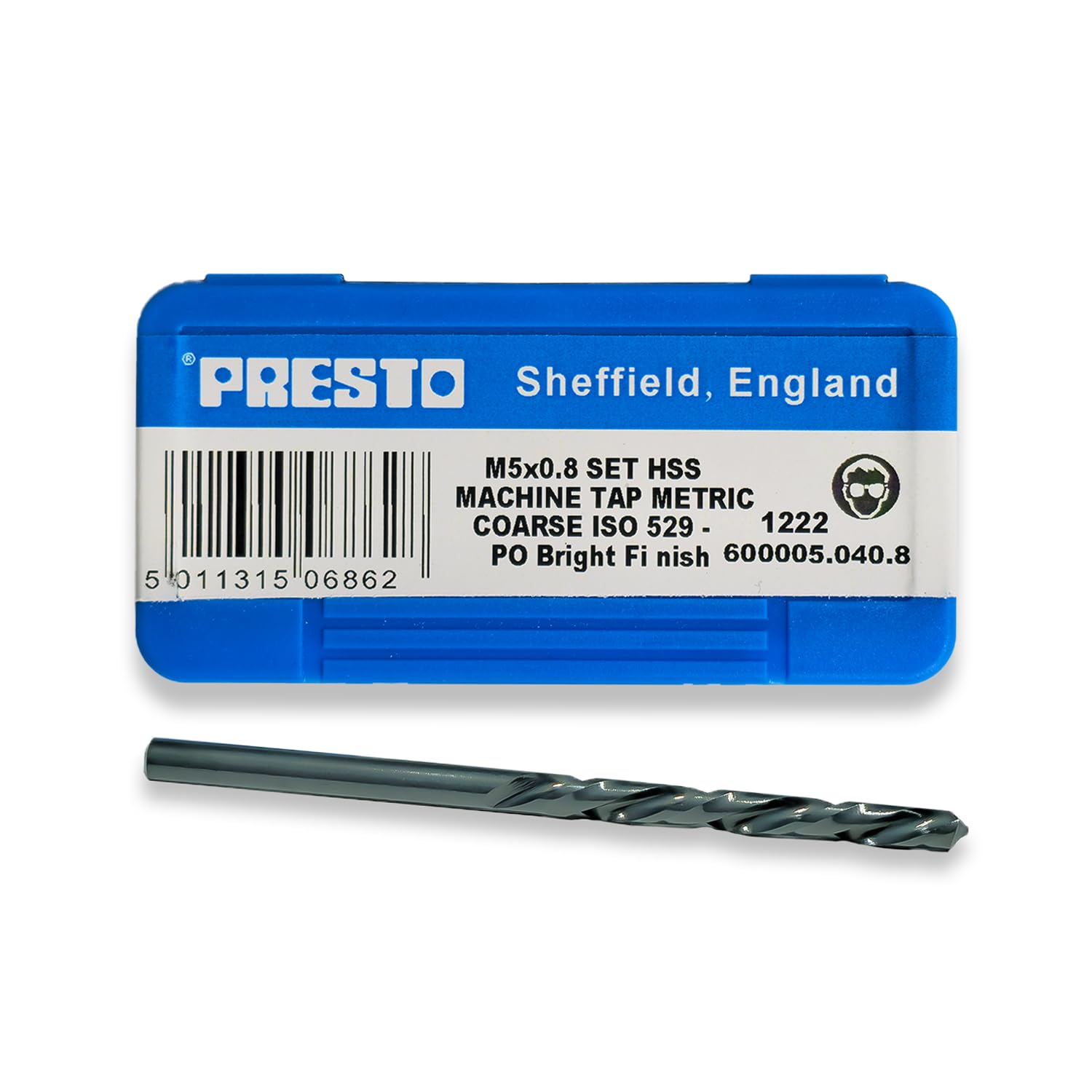 Rdgtools Presto M5 X 0.8 Hss Metric Hand Tap Set (Pack Of 3) 600005.040.8 & 4.2Mm Hss Tapping Drill From