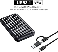 Vista 2 de Disco duro externo portátil ultra delgado de 1 TB USB 3.1 TIPO C 2.5 '' almacenamiento HDD para PC, Mac, portátil, PS4, PS5, Xbox one