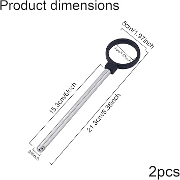 2pcs Ring Shaped Weight Machine Stack Pin, 3/8 Inch Diameter Drop Set Pins 6 Inch Gym Pins for Weight Stack Carbon Steel Loading Pin for Weight Plates Weight Selector Stack Extender Pin for Home Gym