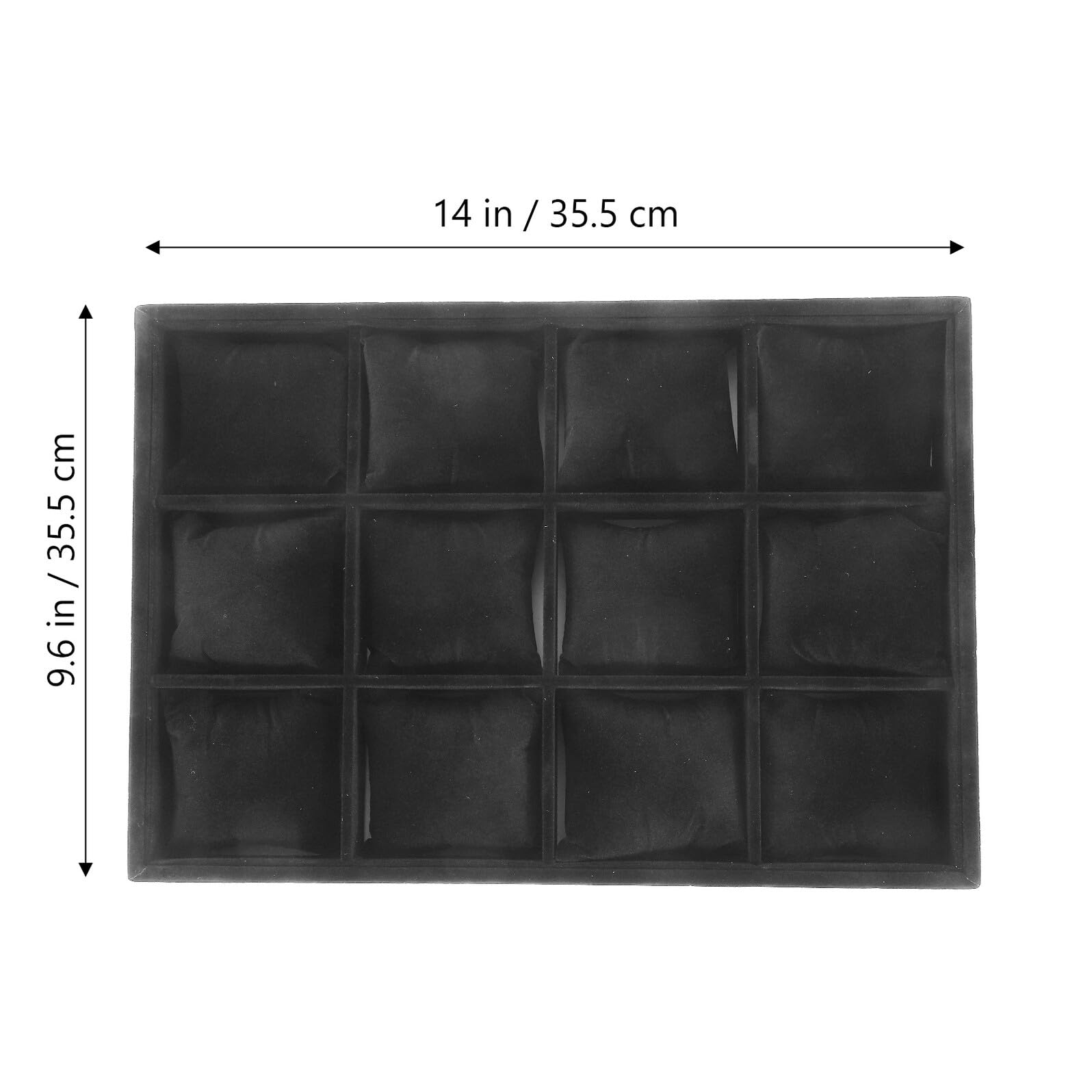 TOYANDONA Uhrenablage mit 12 Fächern aus Schwarzem Samt Armband Organizer mit Kleiner Kissen Multifunktionale Schmuck Präsentationsschale für Uhren und Armreifen