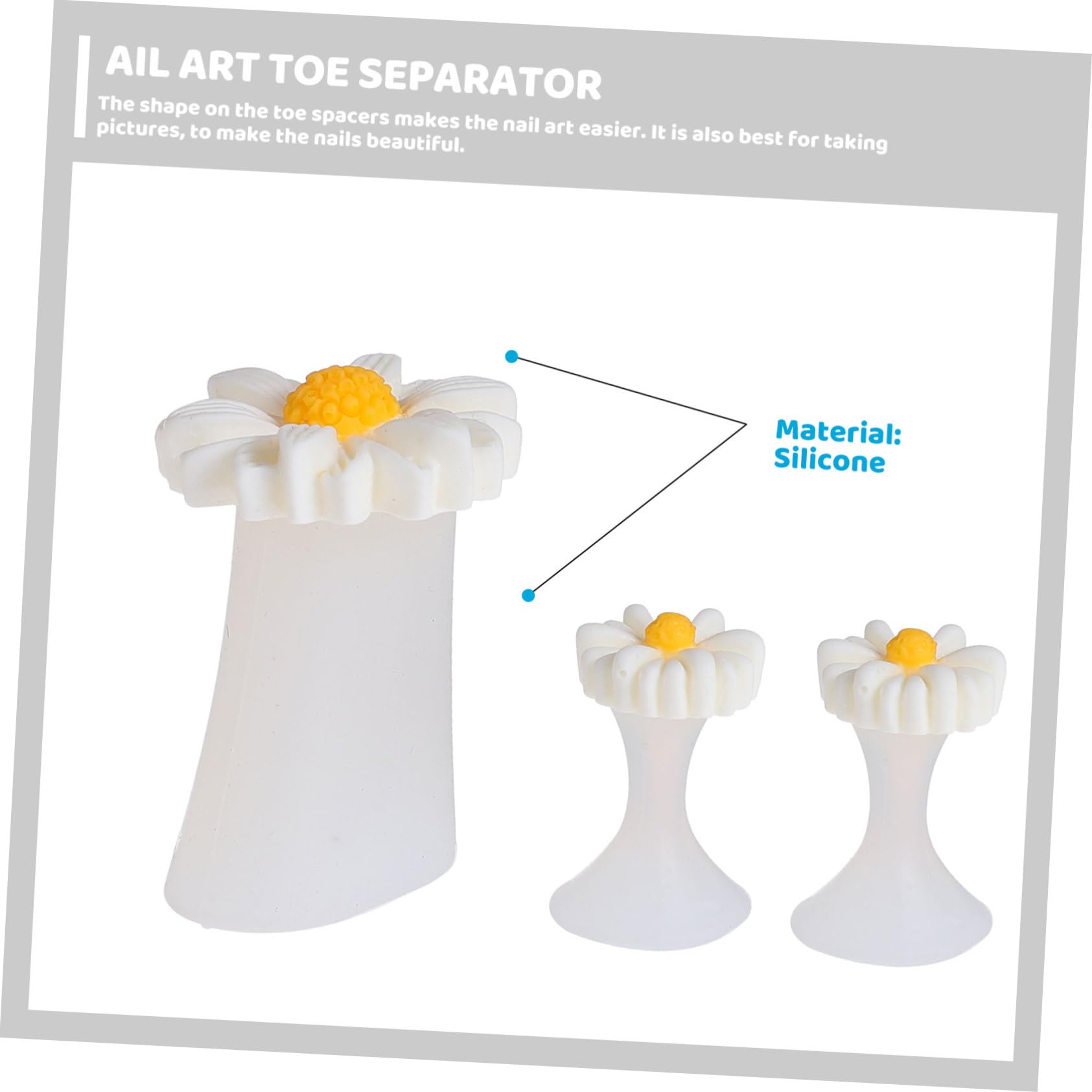 Healeved Silicone Toe Separators 16 Pcs Set Toe Spreader for Correction Small Daisy Tools