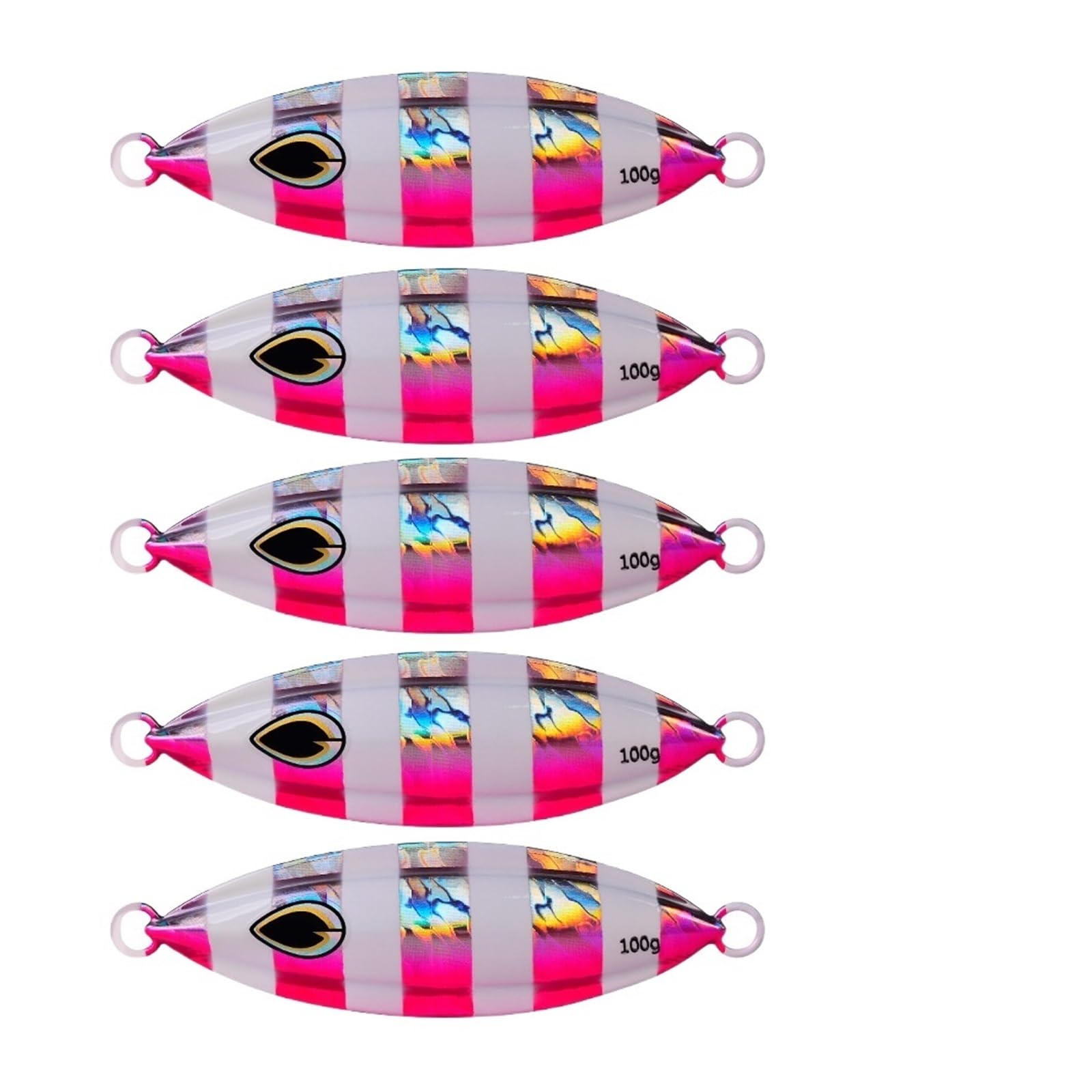 5 Pièces/Ensemble 40g60g80g100g200g Lumineux Jigging Leurre De Pêche Métal Jig Cuillère Pesca Rivage Leurres Poisson Thon Appât Mer d'eau Salée