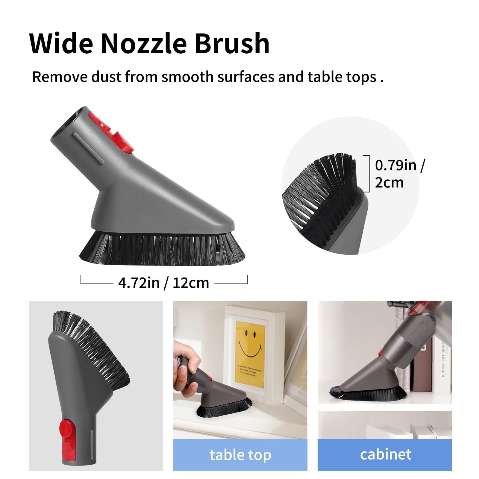6 sztuk zestawu akcesoriów do odkurzaczy dla Dyson, dla Dyson V7 V8 V10 V11 i V15, części zamienne do odkurzaczy Dyson składające się z 3 główek szczoteczkowych i 2 dysz odkurzających