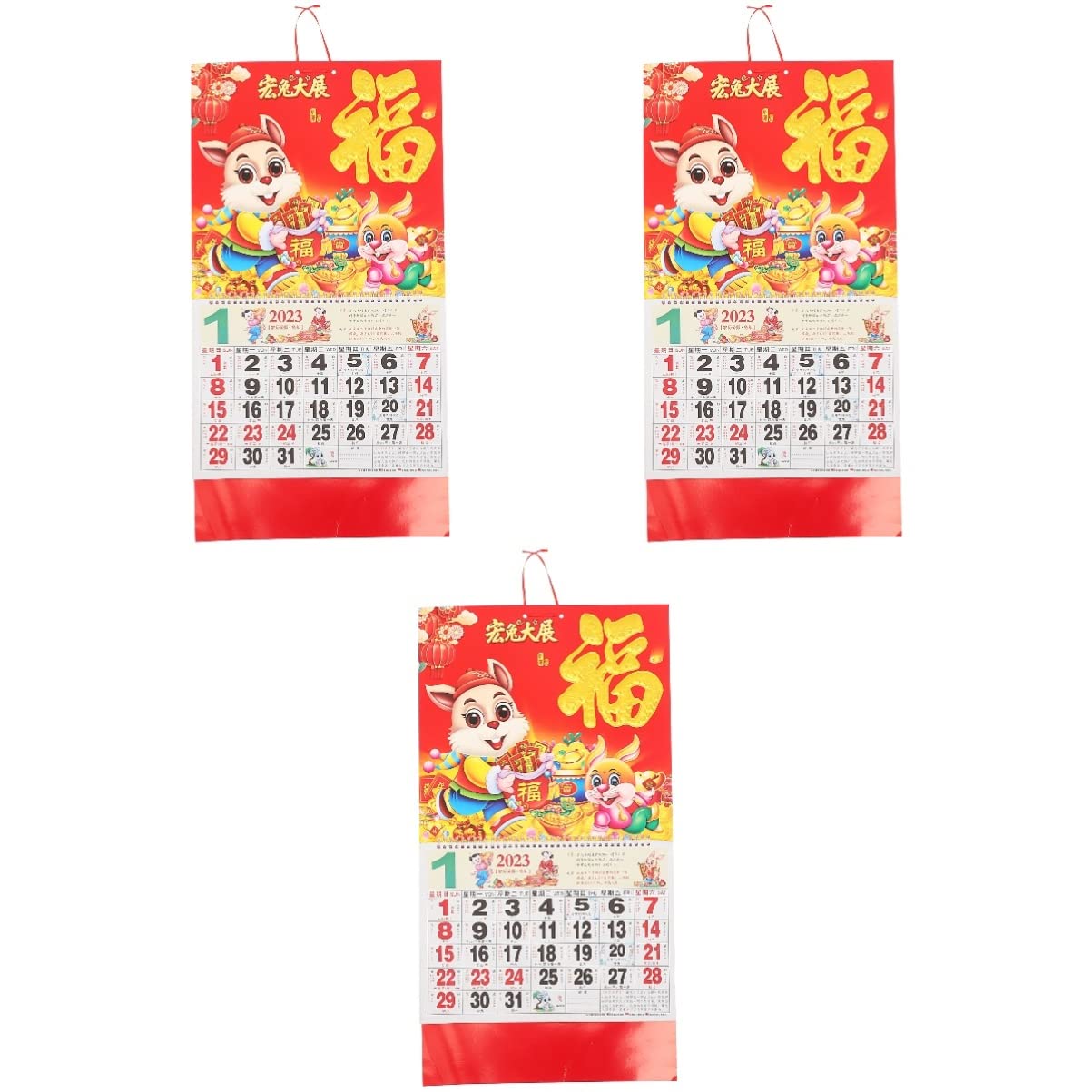 Amazon.com: NUOBESTY Calendar Daily Tearable Decoration Embossed Pendant  Off Days The Home Gift of Feng Calendars Tear Year Character Rabbit Chinese  Moon Lucky Wall Auspicious for Lunar Fu Monthly : Office Products