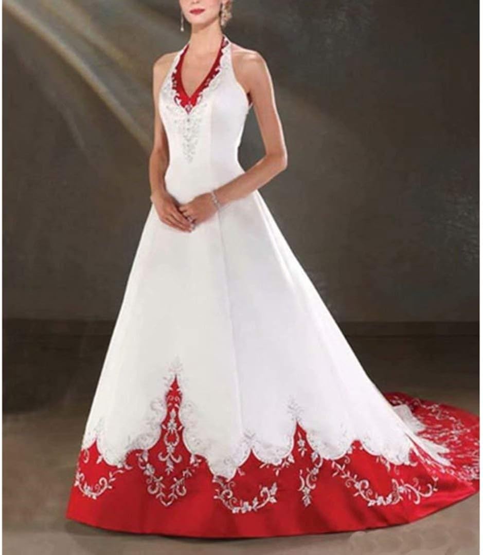 White n red wedding dress Outlet