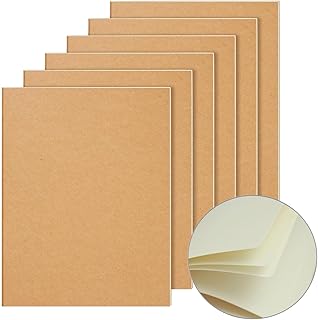 YBCPACK Kraft Notatnik A4, pusty zestaw, 6 notatników, pusty notatnik, szkicownik A4 z 64 stronami (32 kartek), notatnik do biura, szkoły i podróży (21,6 x 28 cm)