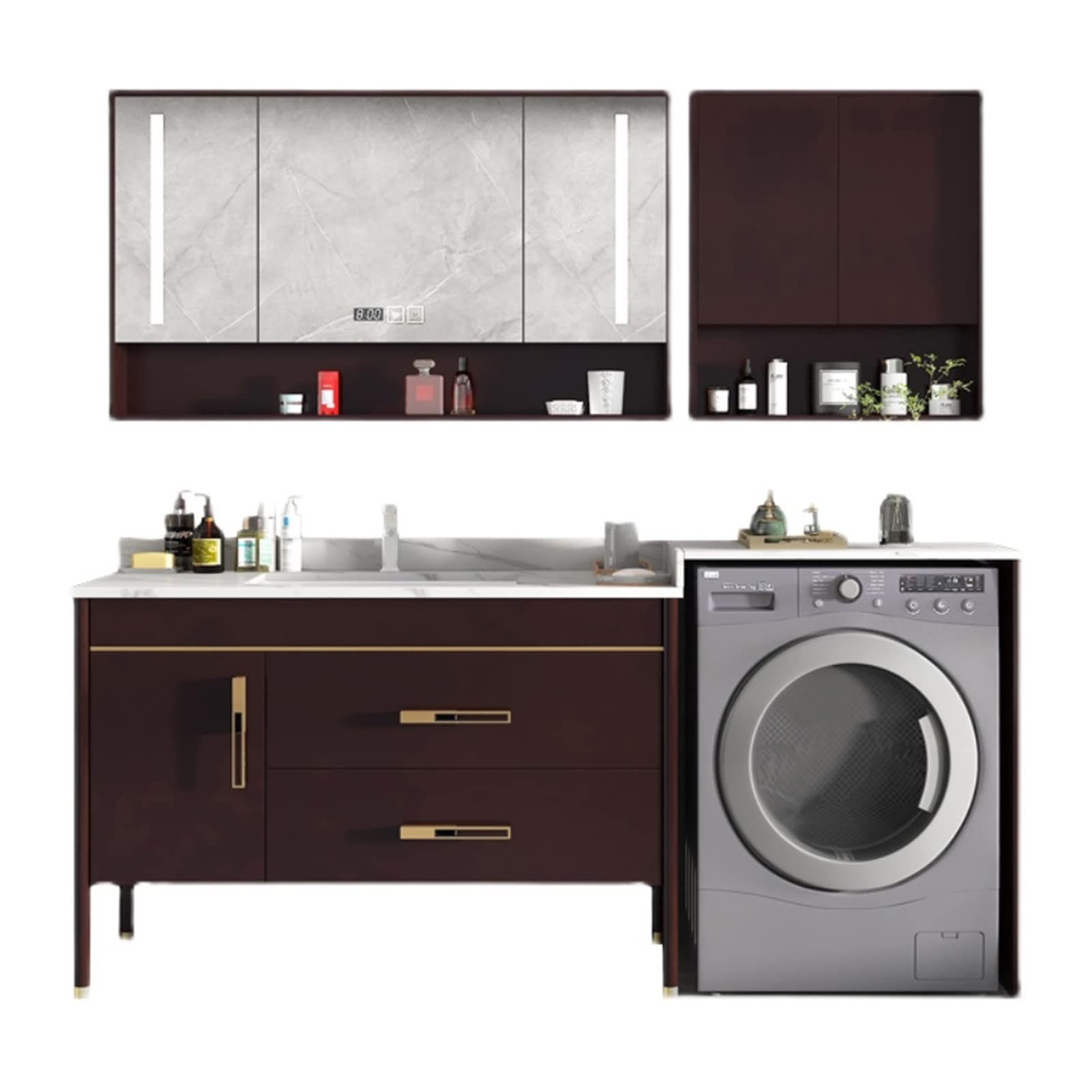 Buy REN0124shuang Vanity with sink Wood Bathroom Floor
