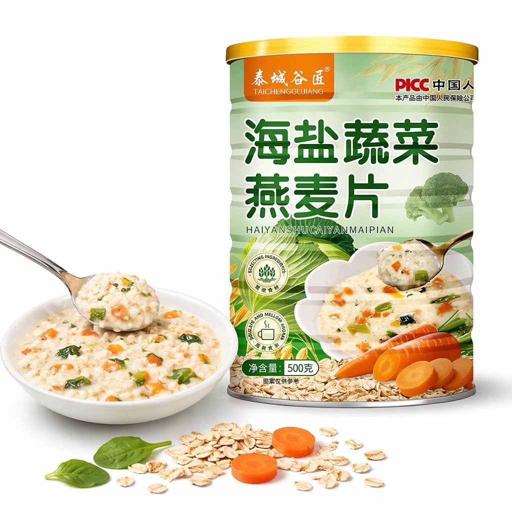 500g De Sustituto Comida For El Desayuno, Copos Avena Y Verduras Enlatados Con Sal Marina
