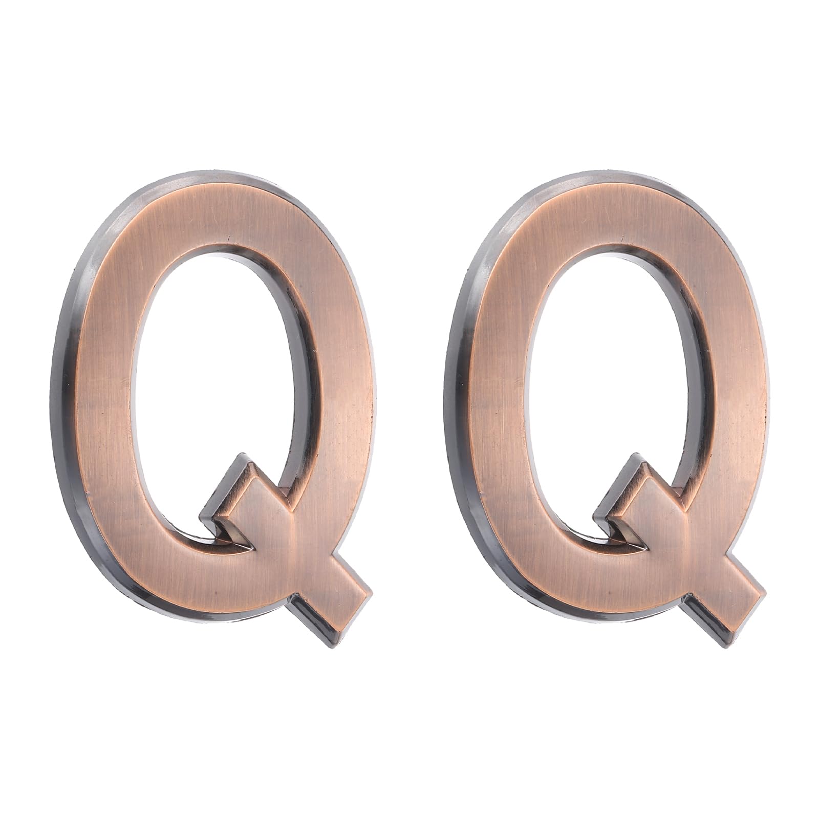 sourcing map 2 Pcs 2.76 Inch House Letters, Self-adhesive Mailbox Door Letter Stickers, Electroplated Finish Outdoor Address Signs for Office Hotel Apartments, Garden (Letter Q, Bronze)