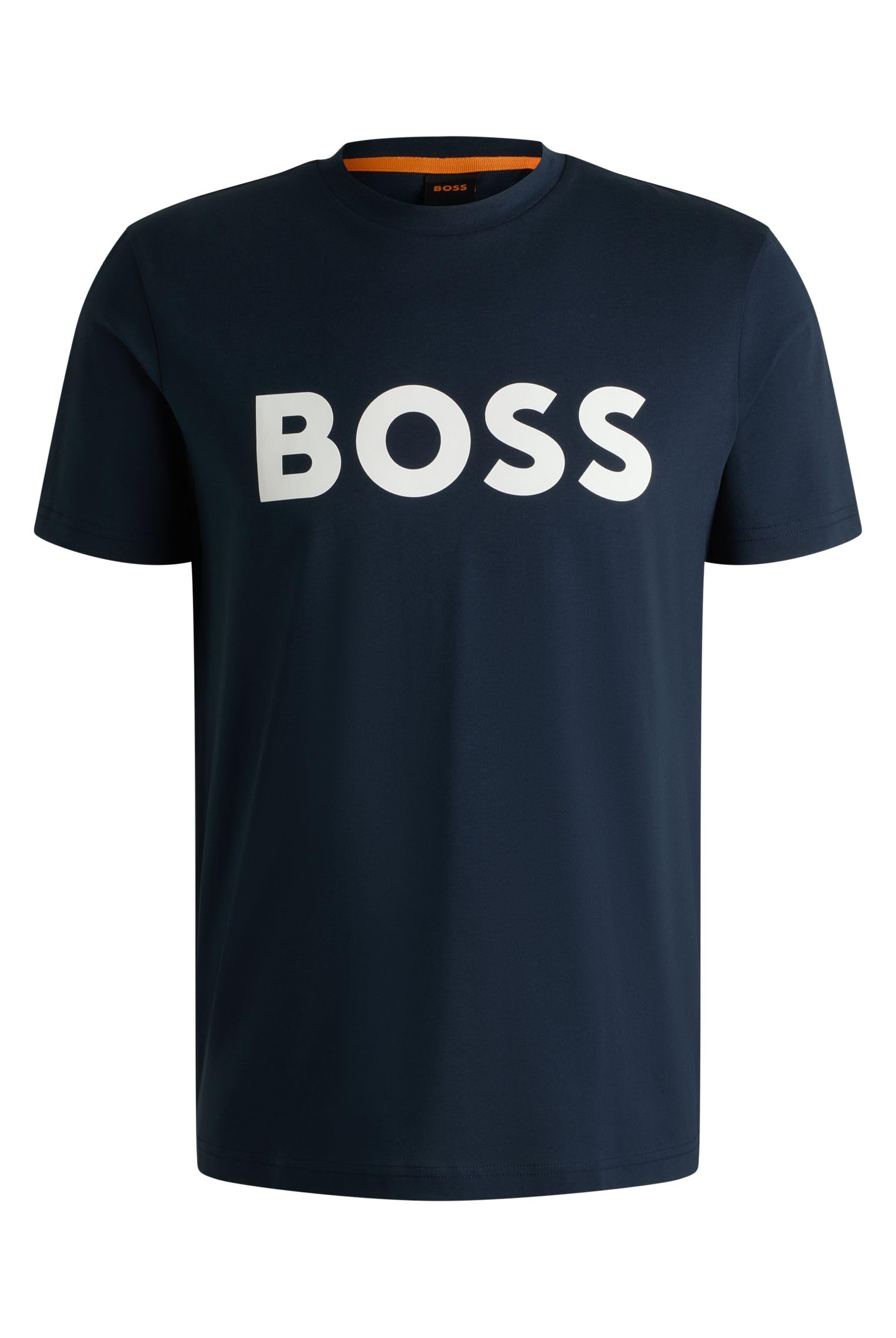 BOSS Mens Thinking 1 Cotton-Jersey T-Shirt with Rubber-Print Logo
