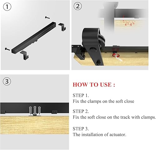 Miniatura 5 de Kit de 2 piezas de herrajes para puerta de granero de cierre suave, mecanismo de cierre suave, amortiguador de resorte de amortiguador de resorte,