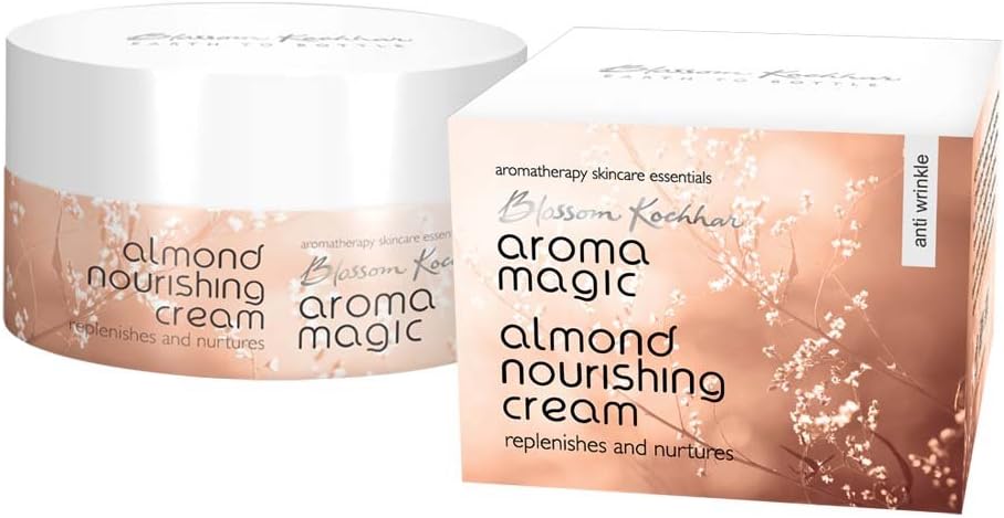 Anti-wrinkle Almond Nourishing Cream | Replenishes & nourishes skin, reduces fine lines with beta-carotene, chamomile, orange & jasmine essential oil, sandalwood & honey extract | 50gm