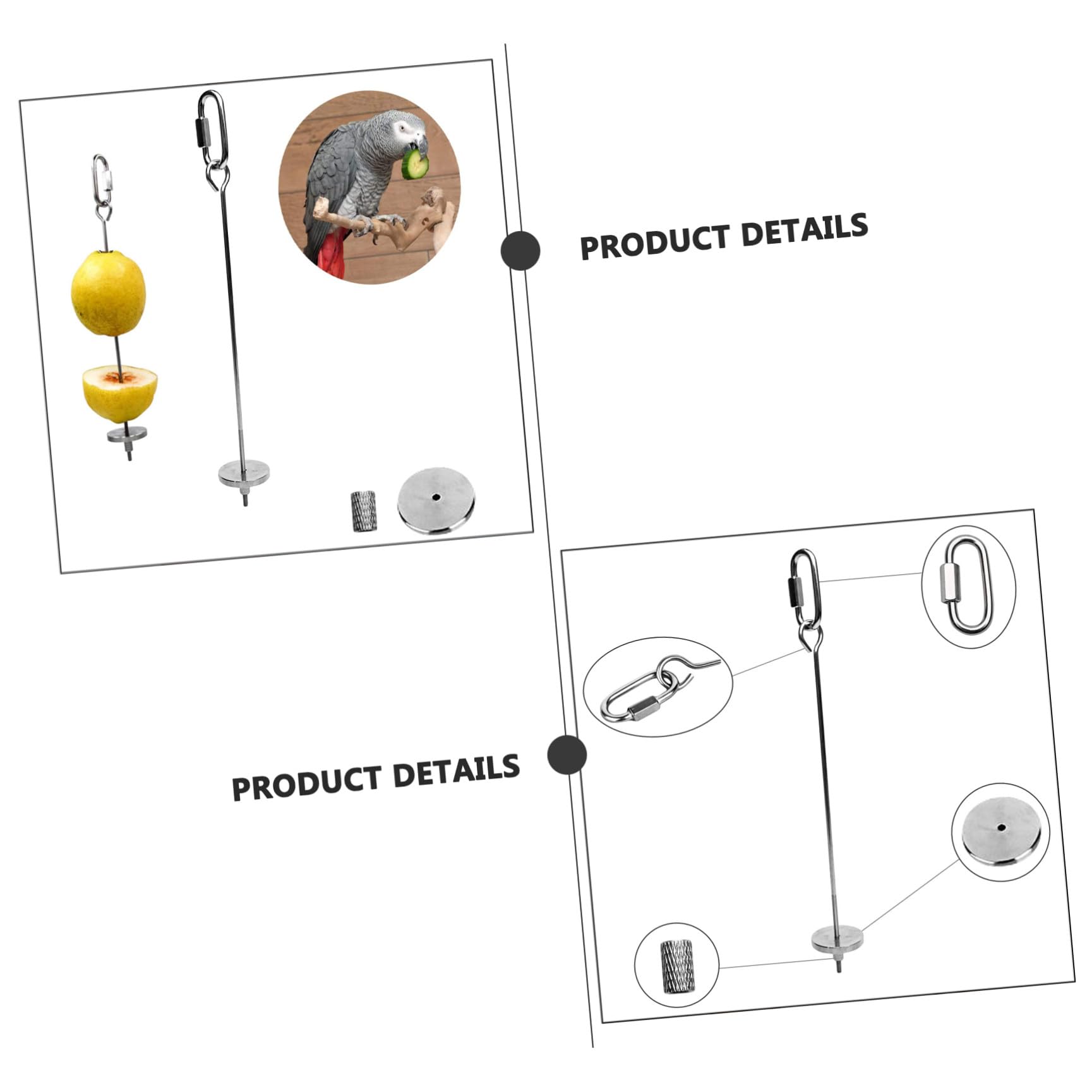 BESPORTBLE 6pezzi Forchette Acciaio Inossidabile Per Frutta e Verdura Per Uccelli Accessori Per Pappagalli e Piccoli Animali Facile Installazione e Utilizzo