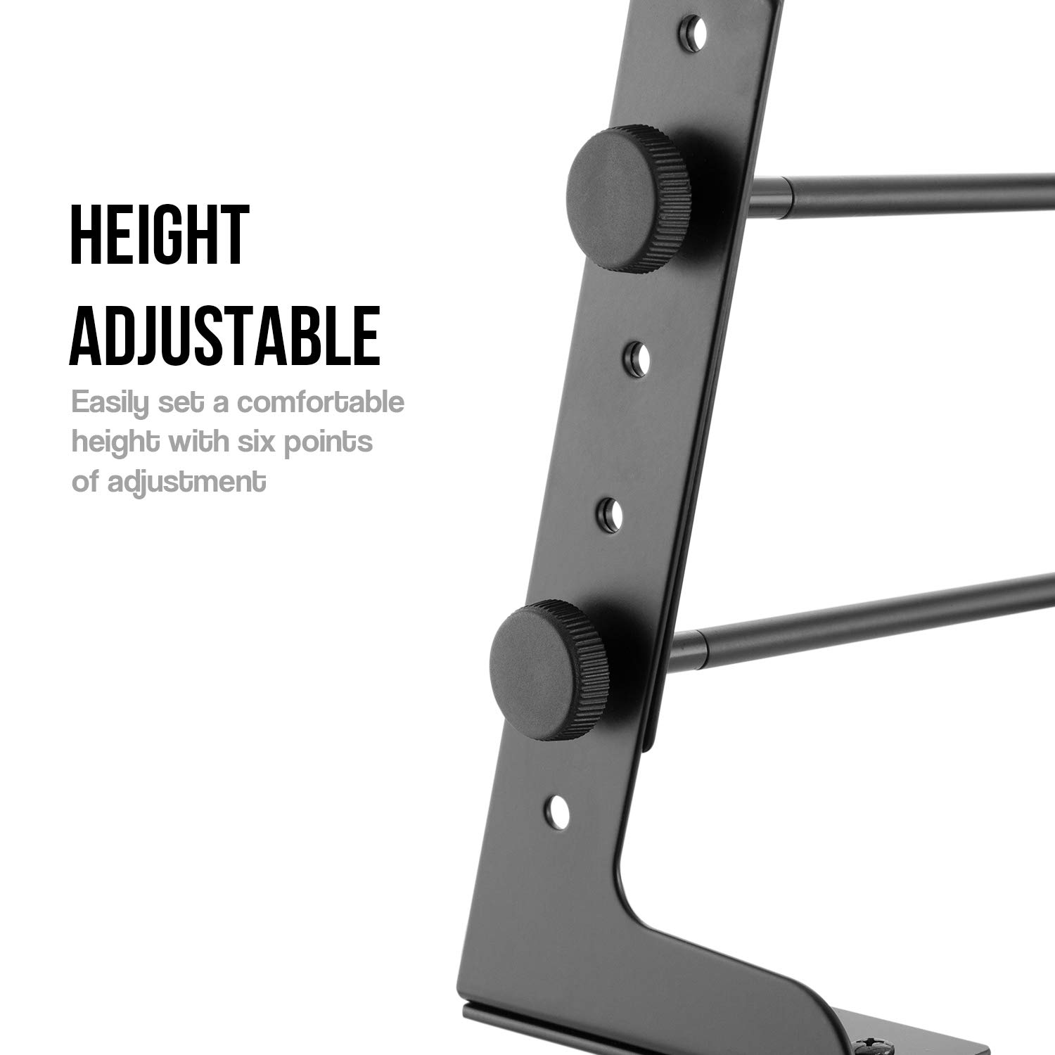 TIGER LEC14-BK Supporto regolabile da tavolo per laptop da DJ con morsetti da scrivania